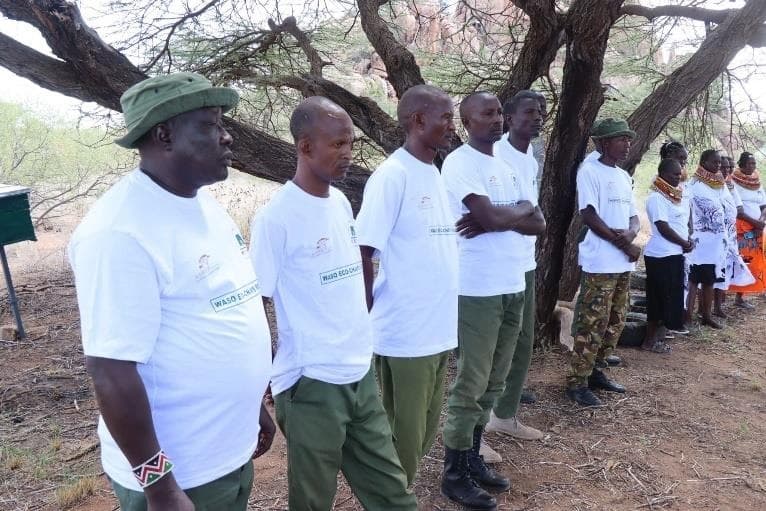 Waso Eco-Champions planting indigenous trees in Isiolo County
